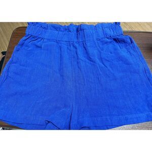 NWT Jodifl High Waisted Paper Sack Shorts Size Small‎ Blue